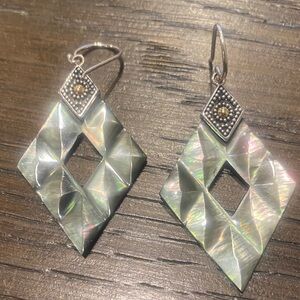 Silver 18 Karat gold Robert Manse Diamond-Shaped Earrings